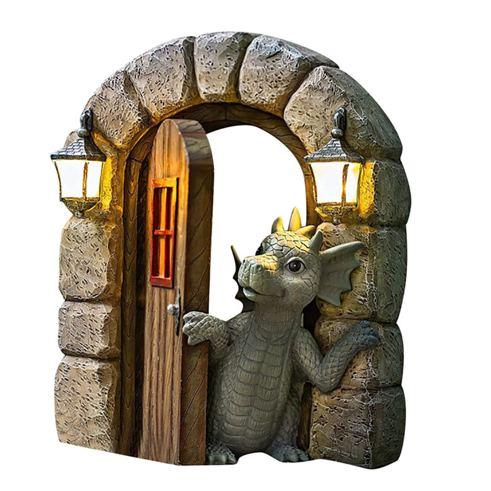 Courtyard Dragon Gate Resin Statue Sculpture Style 2