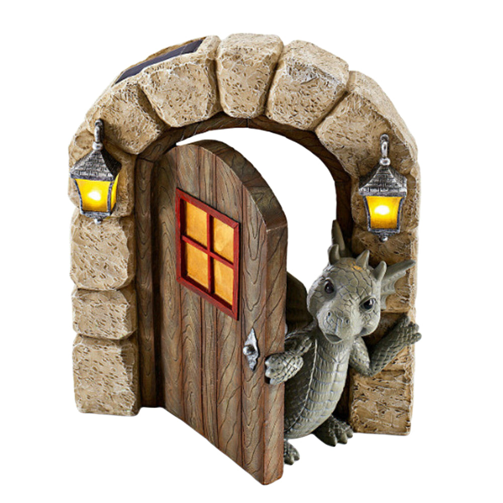 Courtyard Dragon Gate Resin Statue Sculpture Style 2