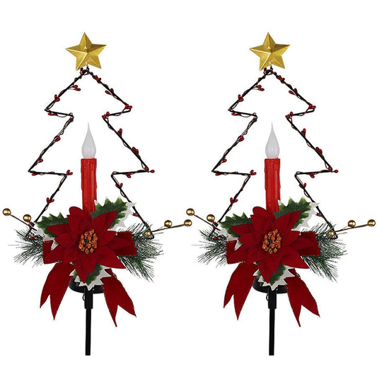2 Pack Solar LED Christmas Tree Candle Lights