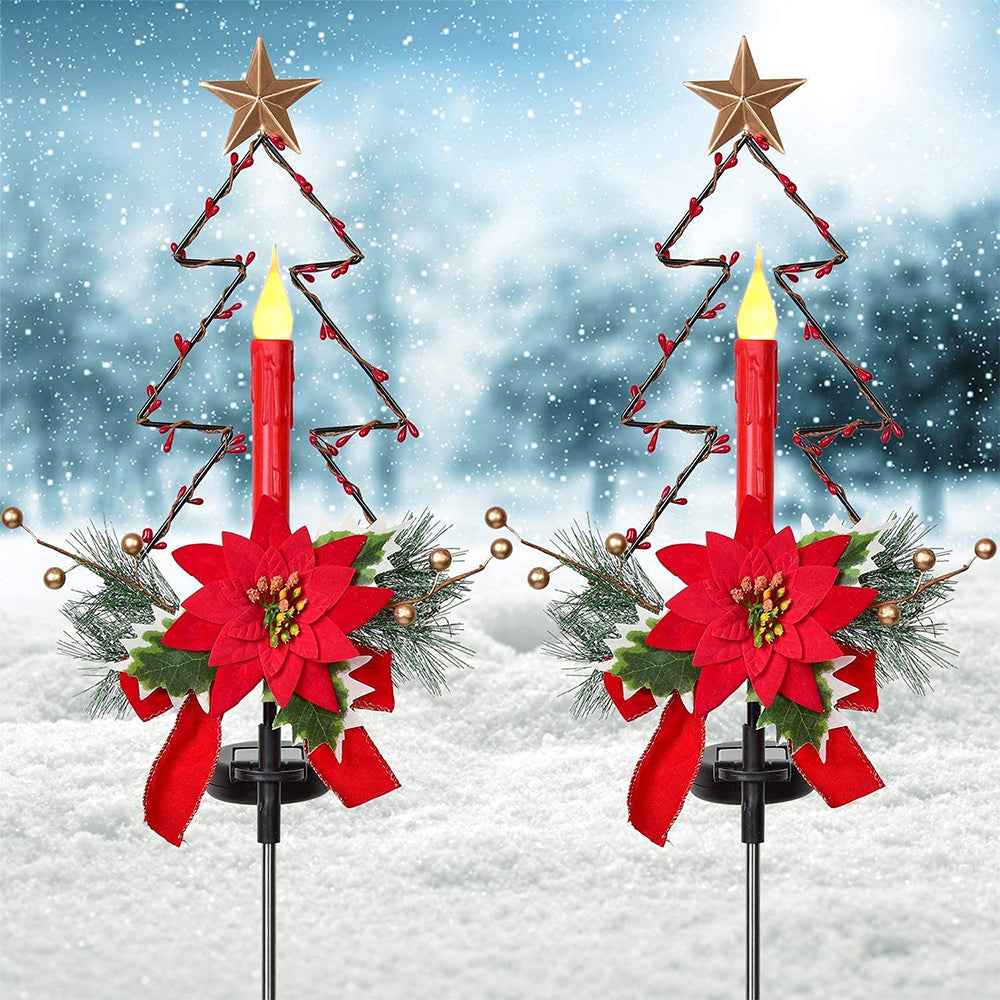 2 Pack Solar LED Christmas Tree Candle Lights