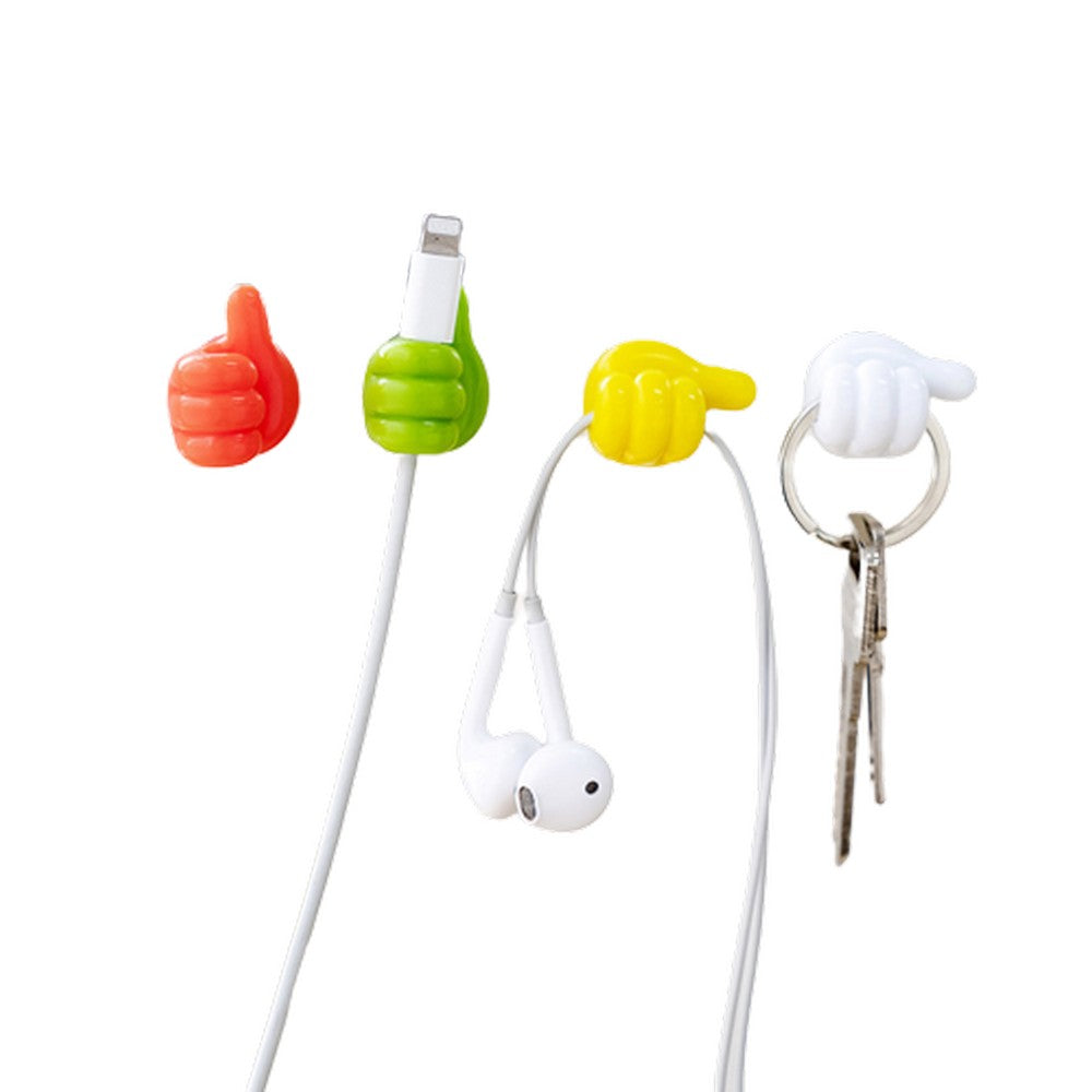 10Pcs Adhesive Silicone Thumb Cable Clip Random Color