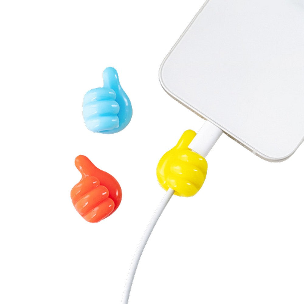 10Pcs Adhesive Silicone Thumb Cable Clip Random Color