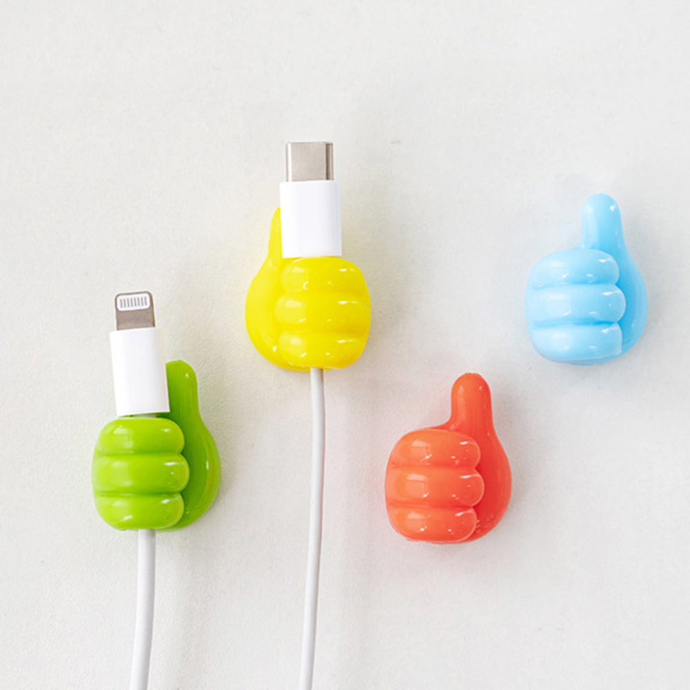 20Pcs Adhesive Silicone Thumb Cable Clip Random Color