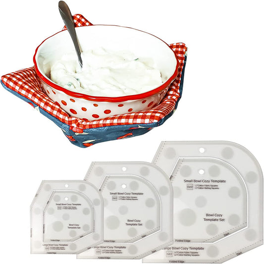 Set of 3Pcs Foldable Bowl Cozy Template Cutting Ruler