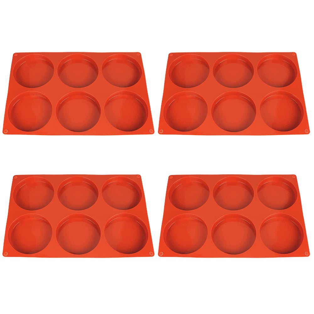 4 X Reusable Non-Stick Baking Mold Cake Mold Round Silicone Mold
