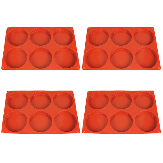 4 X Reusable Non-Stick Baking Mold Cake Mold Round Silicone Mold