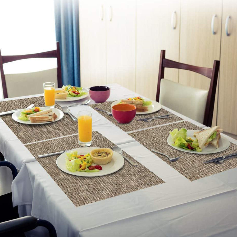 6 X Waterproof Washable Dining Table Placemats Coffee