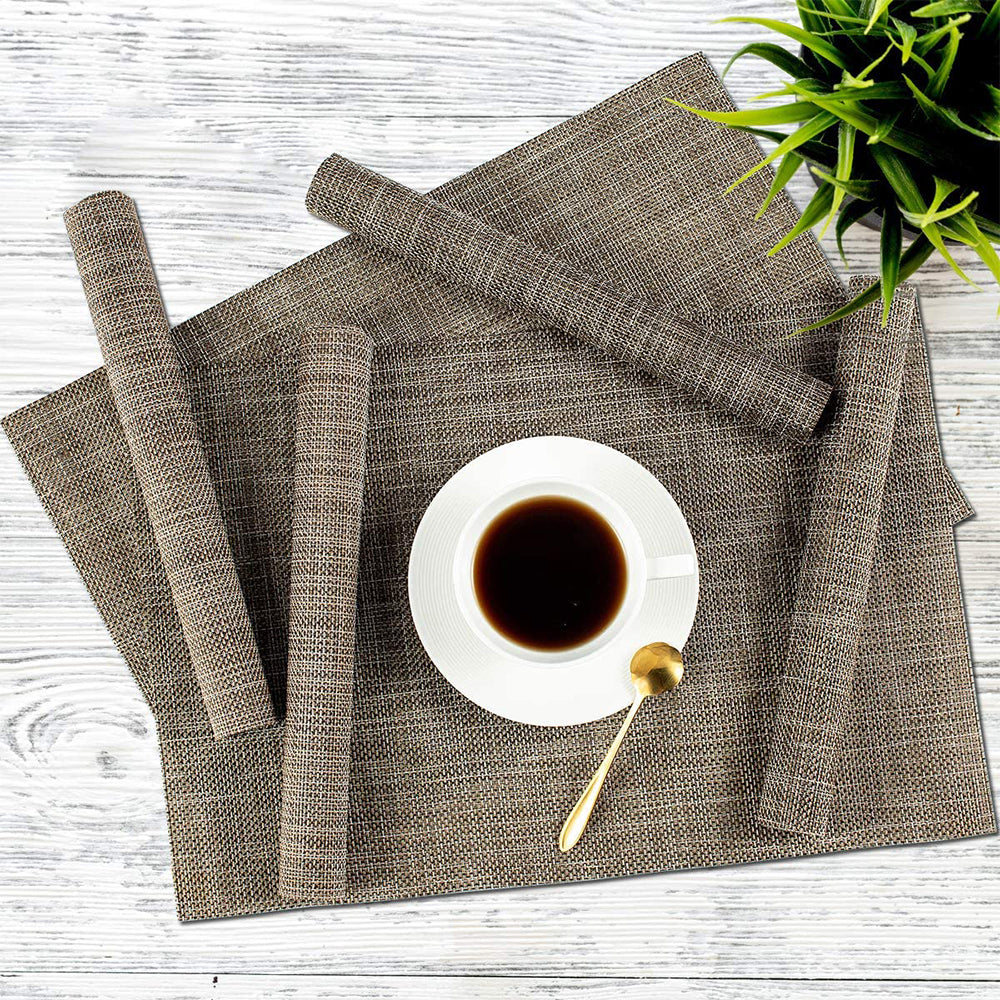 6 X Waterproof Washable Dining Table Placemats Coffee