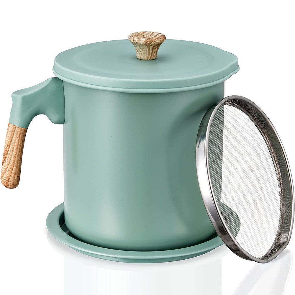 Small Oil Cruet Oil Dispenser Container with Oil Strainer Green
