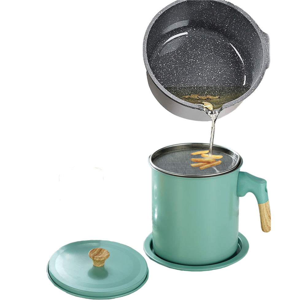 Small Oil Cruet Oil Dispenser Container with Oil Strainer Green
