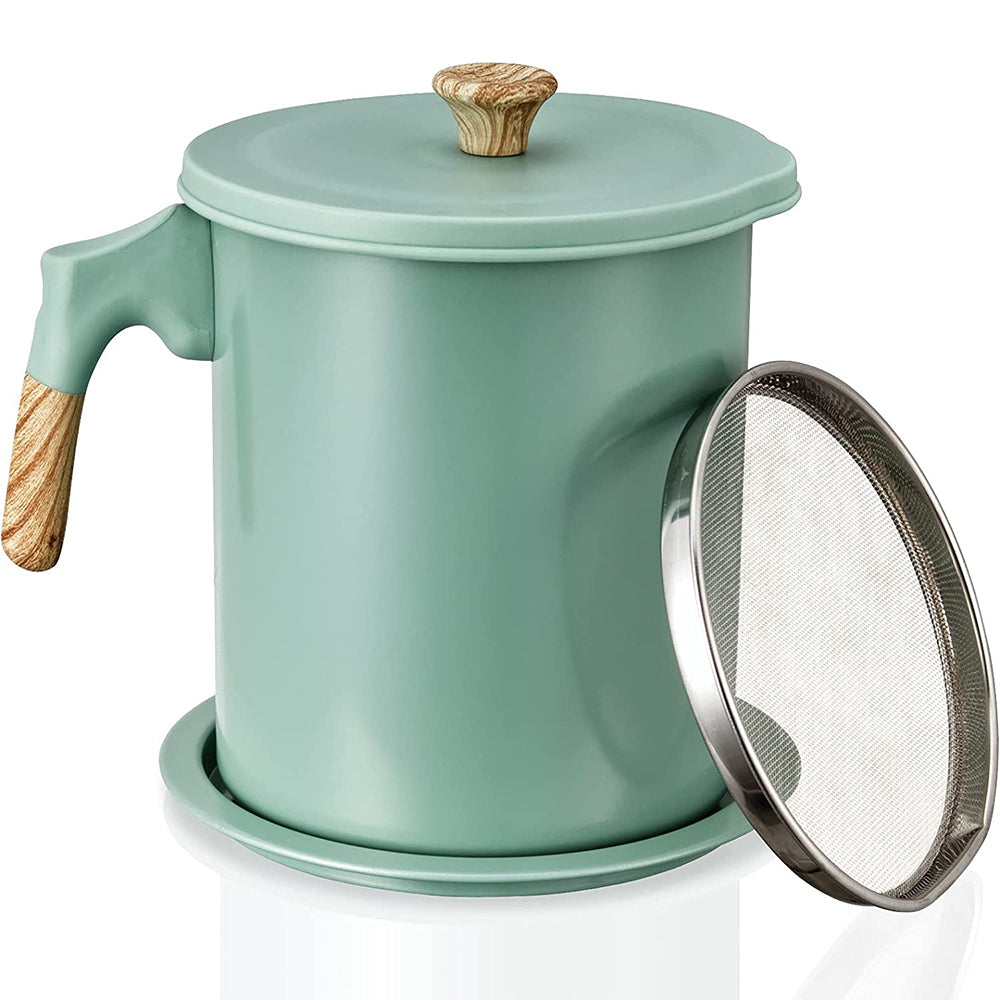 Large Oil Cruet Oil Dispenser Container with Oil Strainer Green