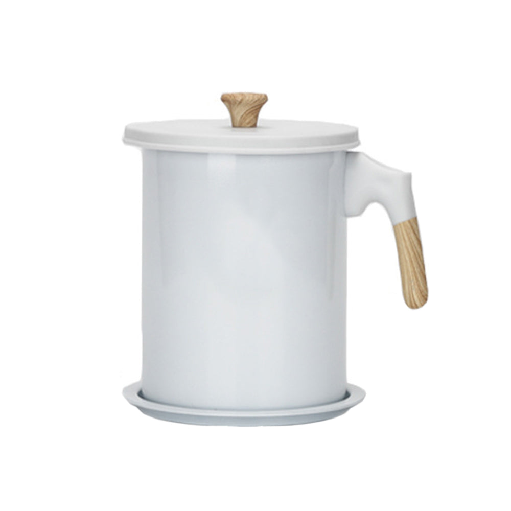 Large Oil Cruet Oil Dispenser Container with Oil Strainer White