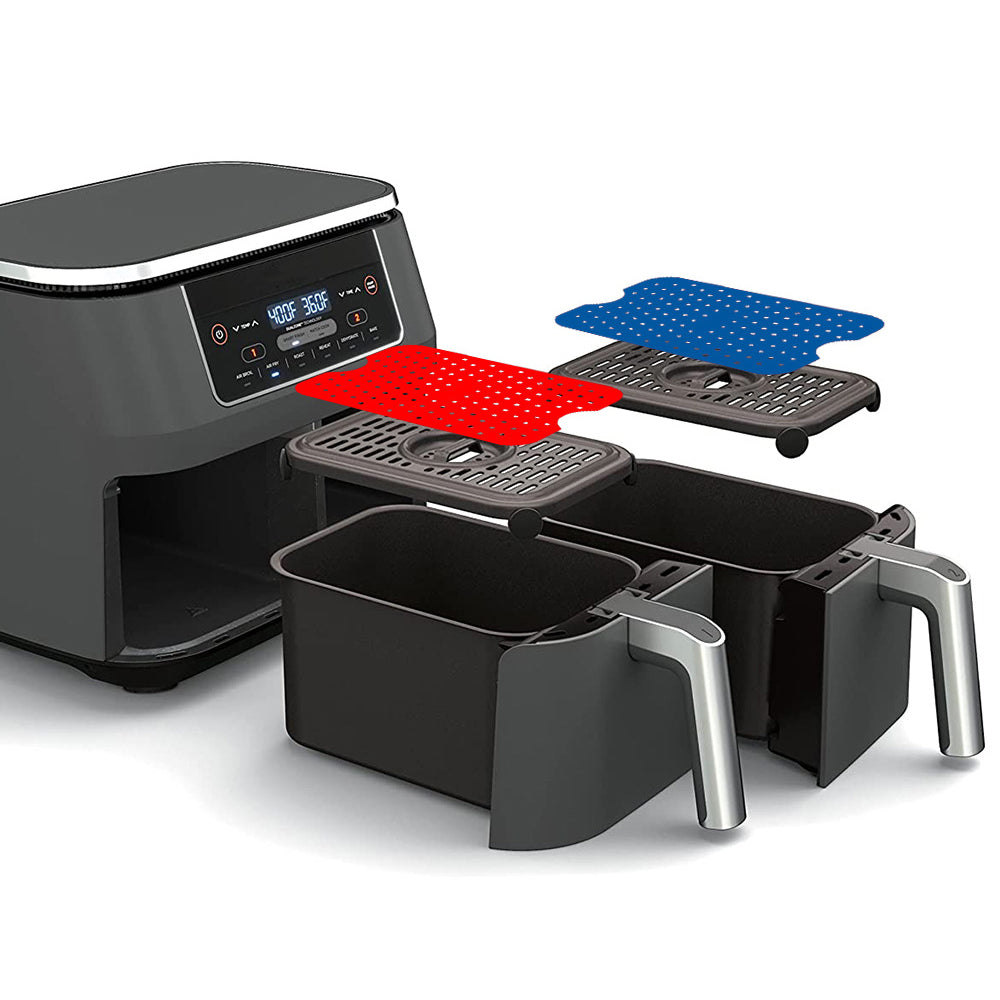 4Pcs Reusable Air Fryer Silicone Liners with Magnetic Cheat Sheet