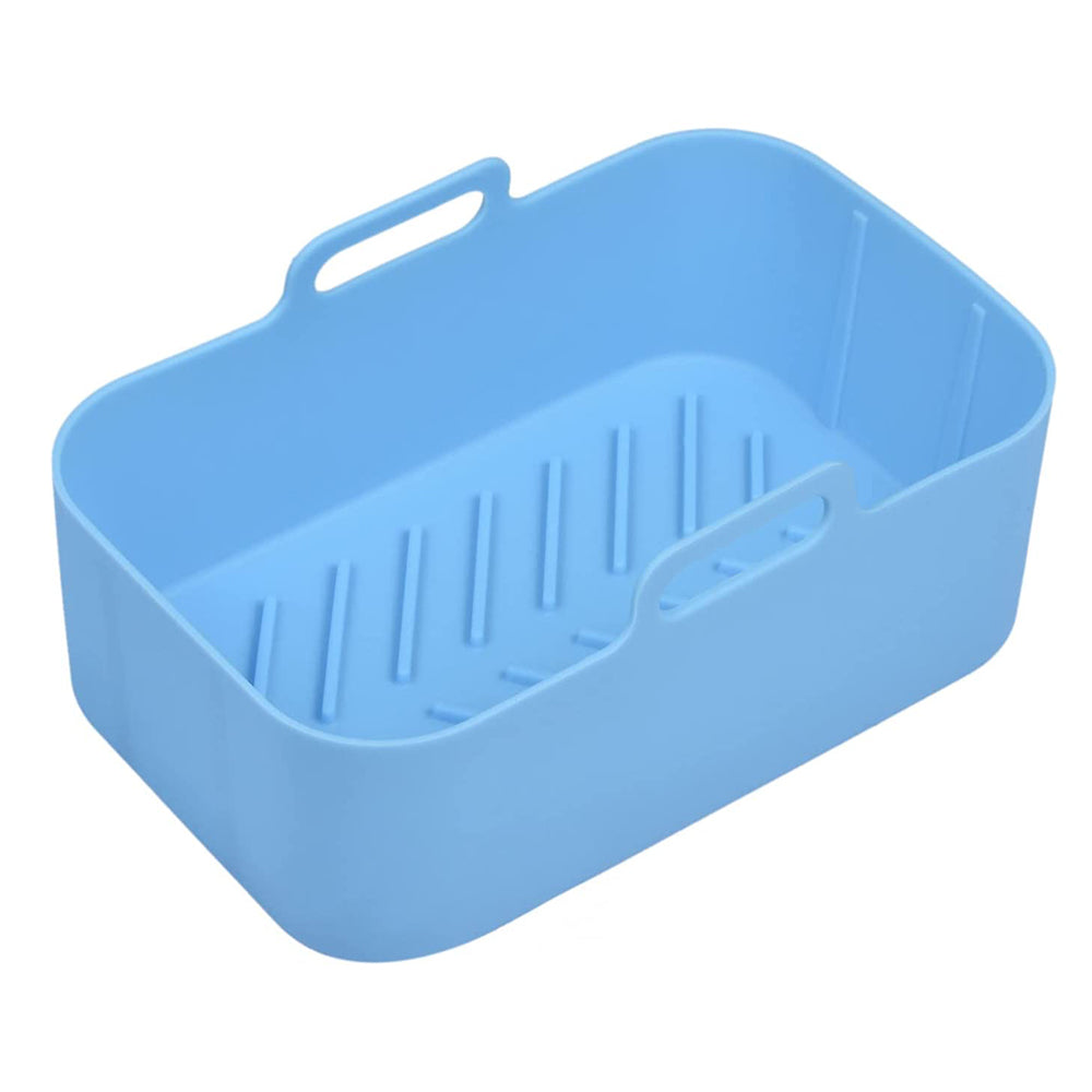 2Pcs Rectangle Air Fryer Silicone Pot for Ninja DZ201 Blue