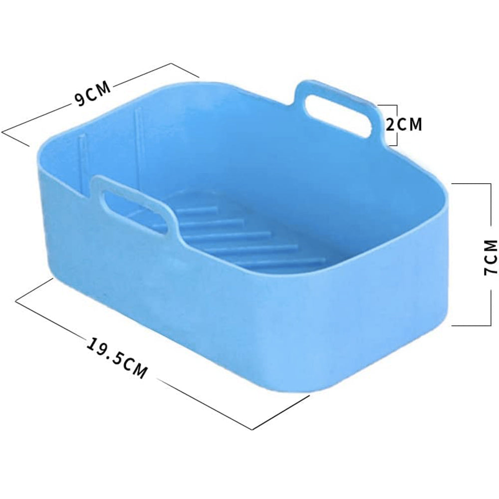 2Pcs Rectangle Air Fryer Silicone Pot for Ninja DZ201 Blue