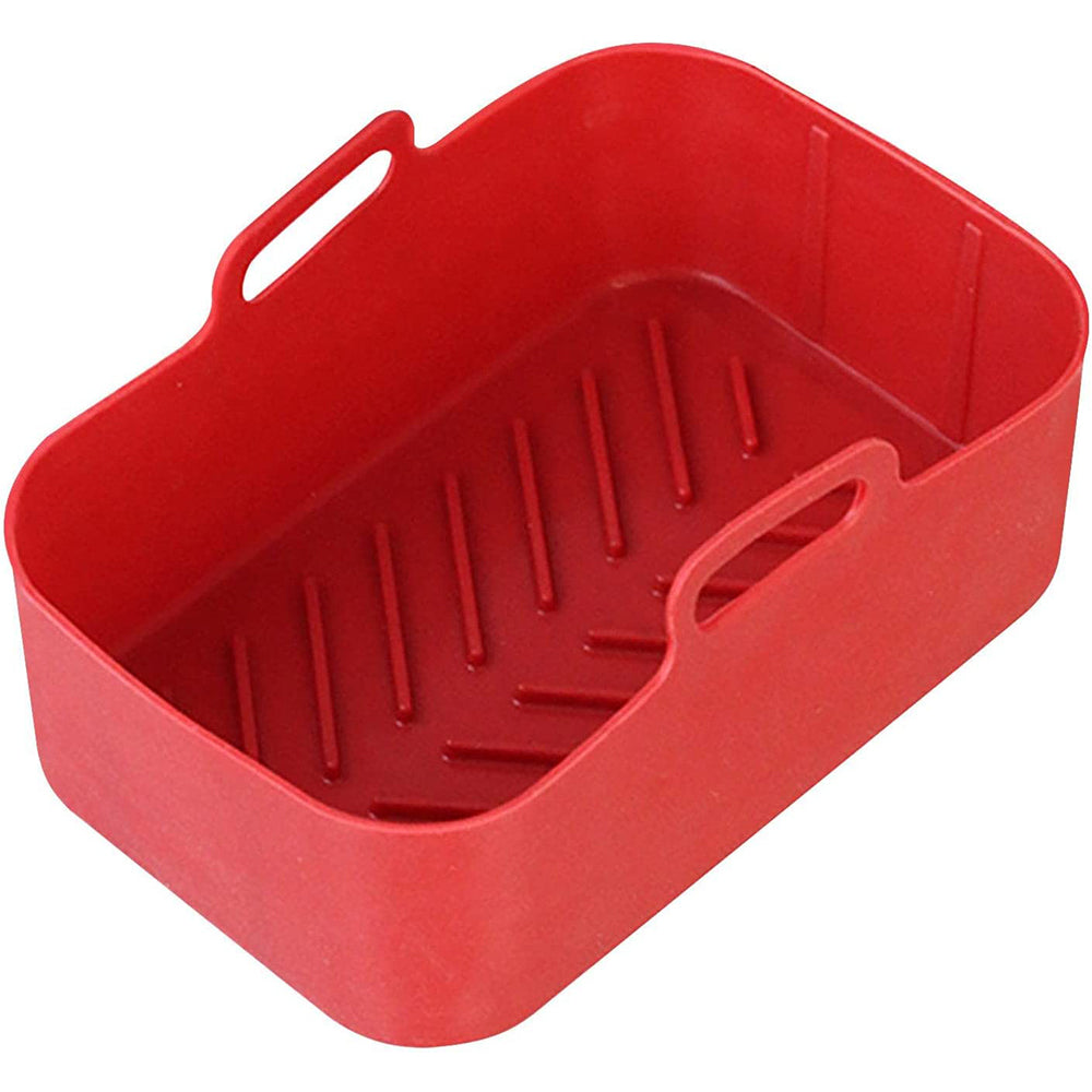 2Pcs Rectangle Air Fryer Silicone Pot for Ninja DZ201 Red