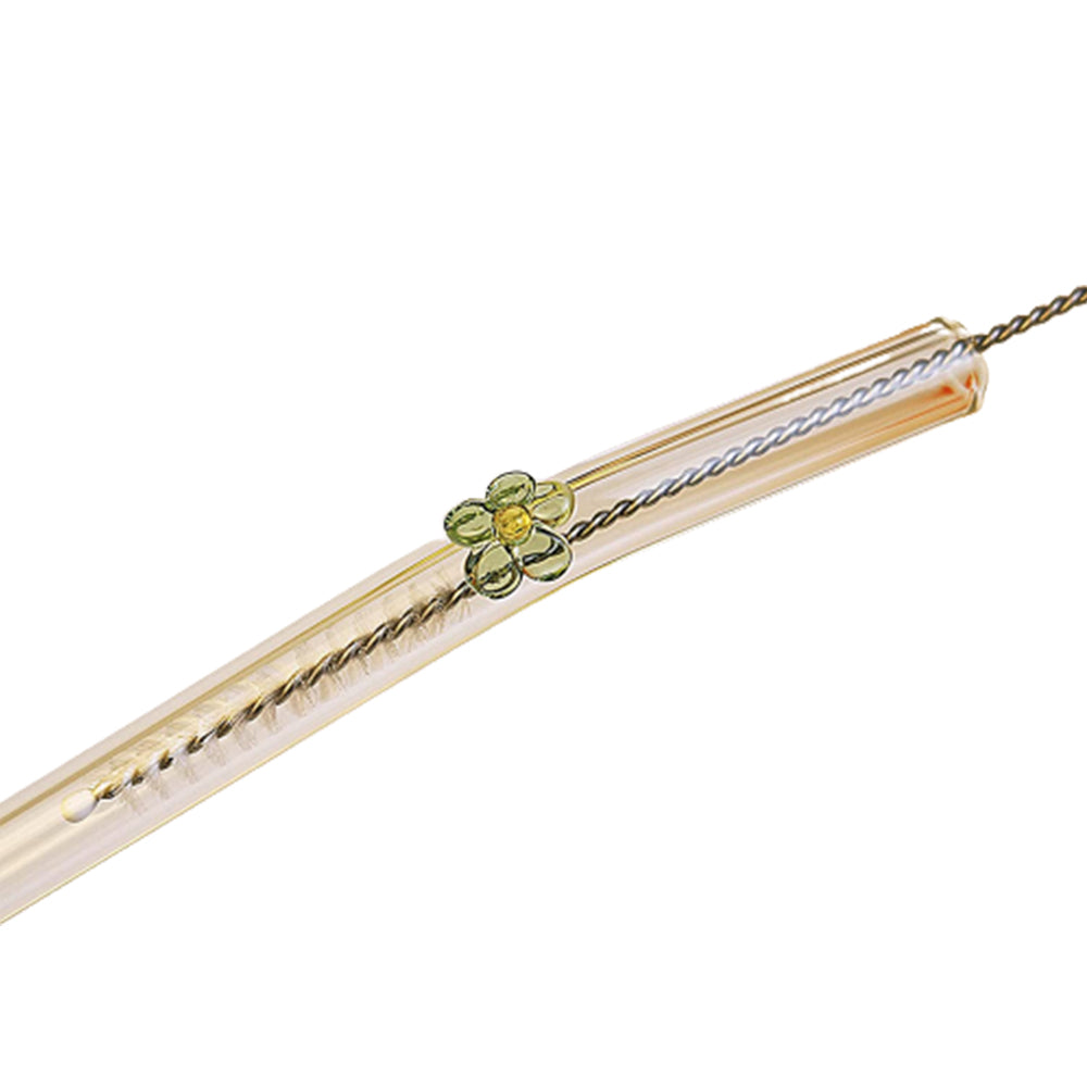 Set of 24pcs Reusable Drinking Glass Straws with Cleaning Brushes