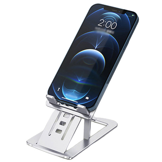 Foldable Aluminum Alloy Phone and Tablet Stand Silver