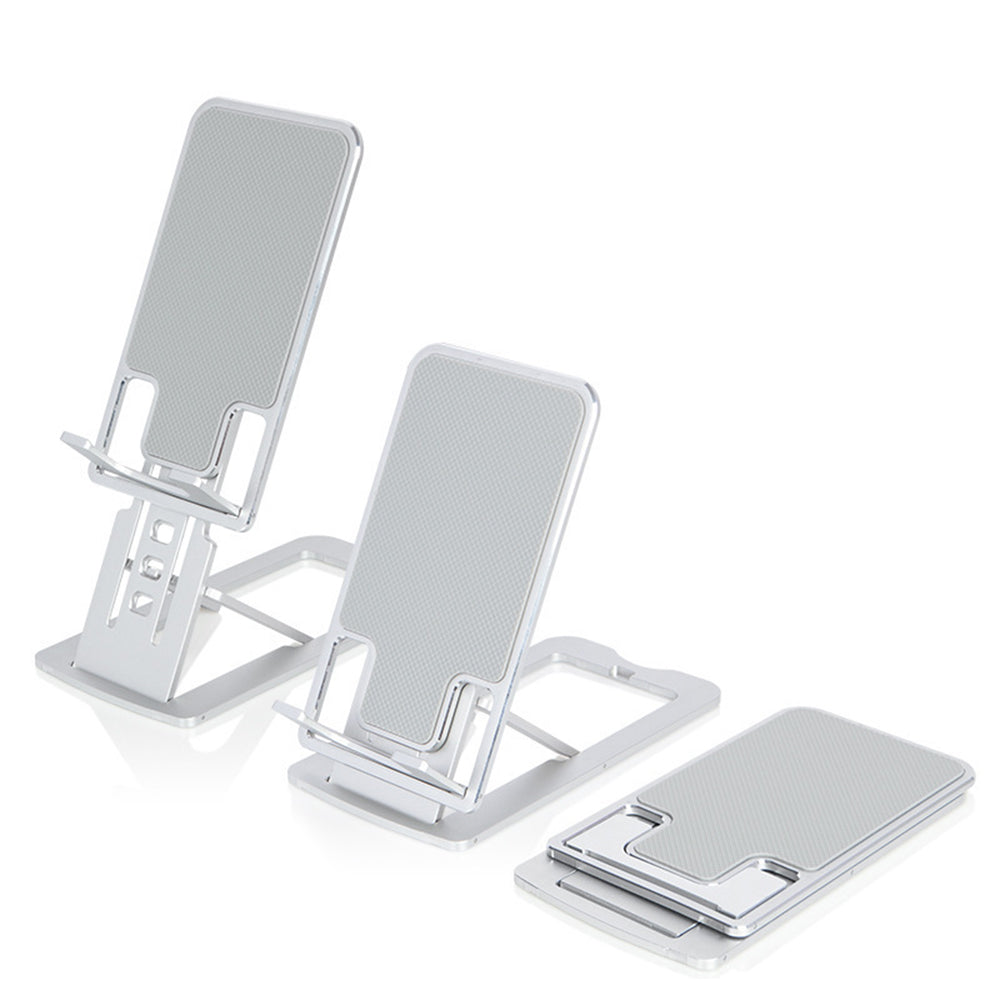 Foldable Aluminum Alloy Phone and Tablet Stand Silver