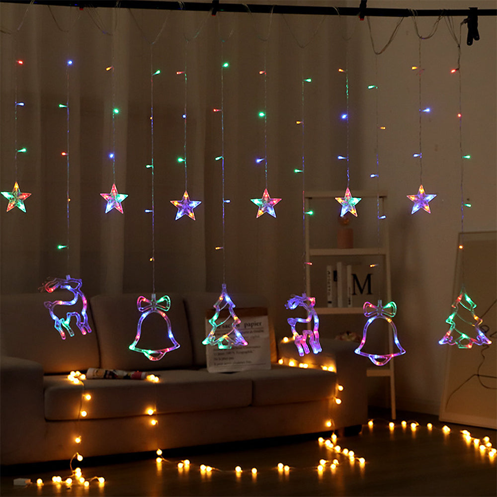 LED Christmas Fairy Curtain String Lights Colorful Lights
