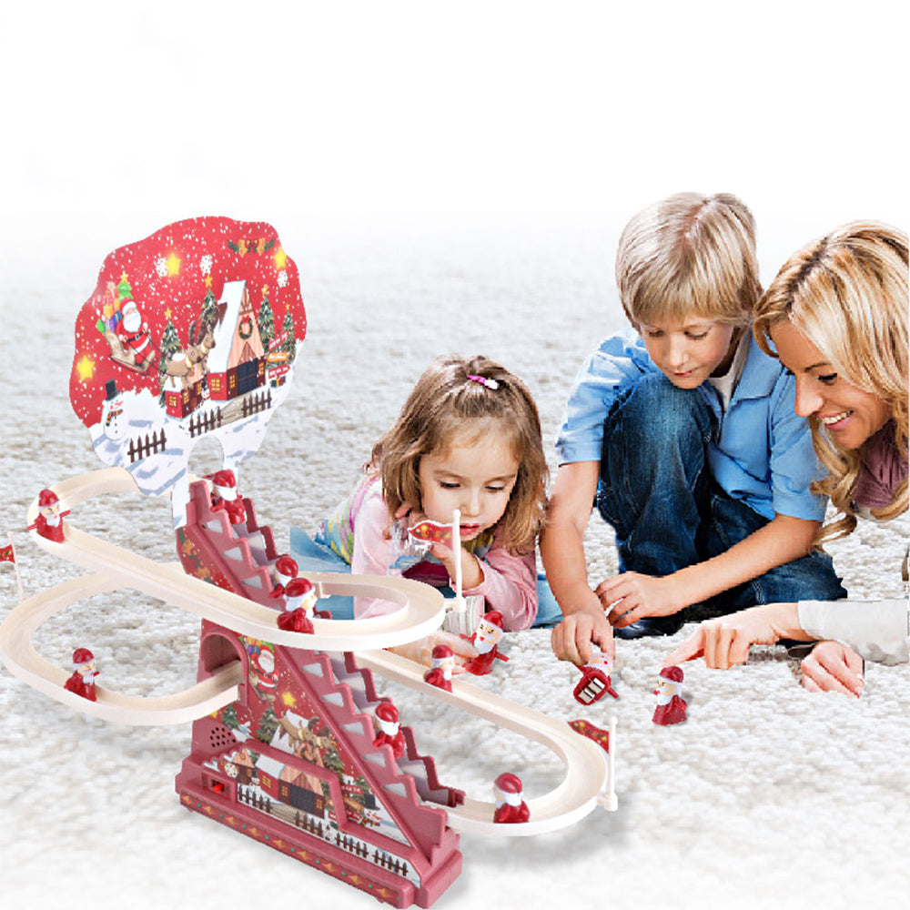 1 Set of Christmas Santa Claus Race Track Toys Music Slides