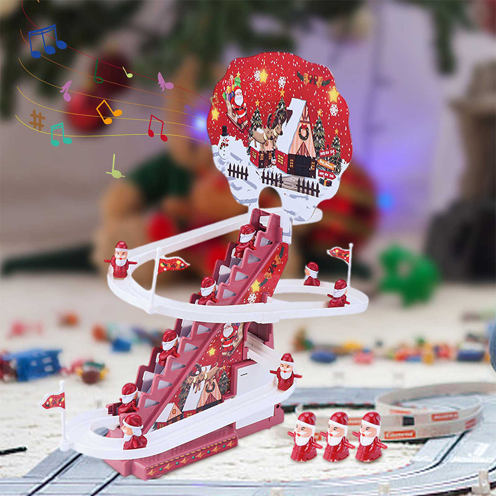1 Set of Christmas Santa Claus Race Track Toys Music Slides