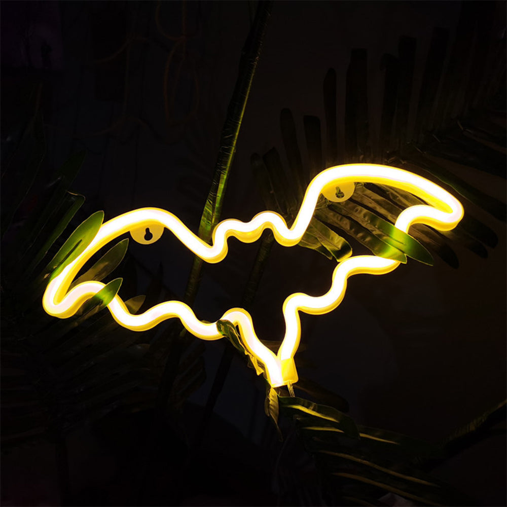LED Bat Shaped Neon Signs Lights Warm Lights