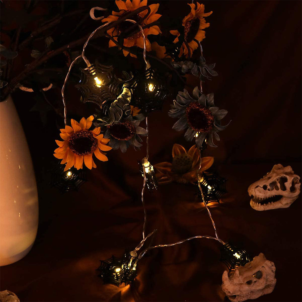 2Pcs 2M Halloween Spider Web String Light