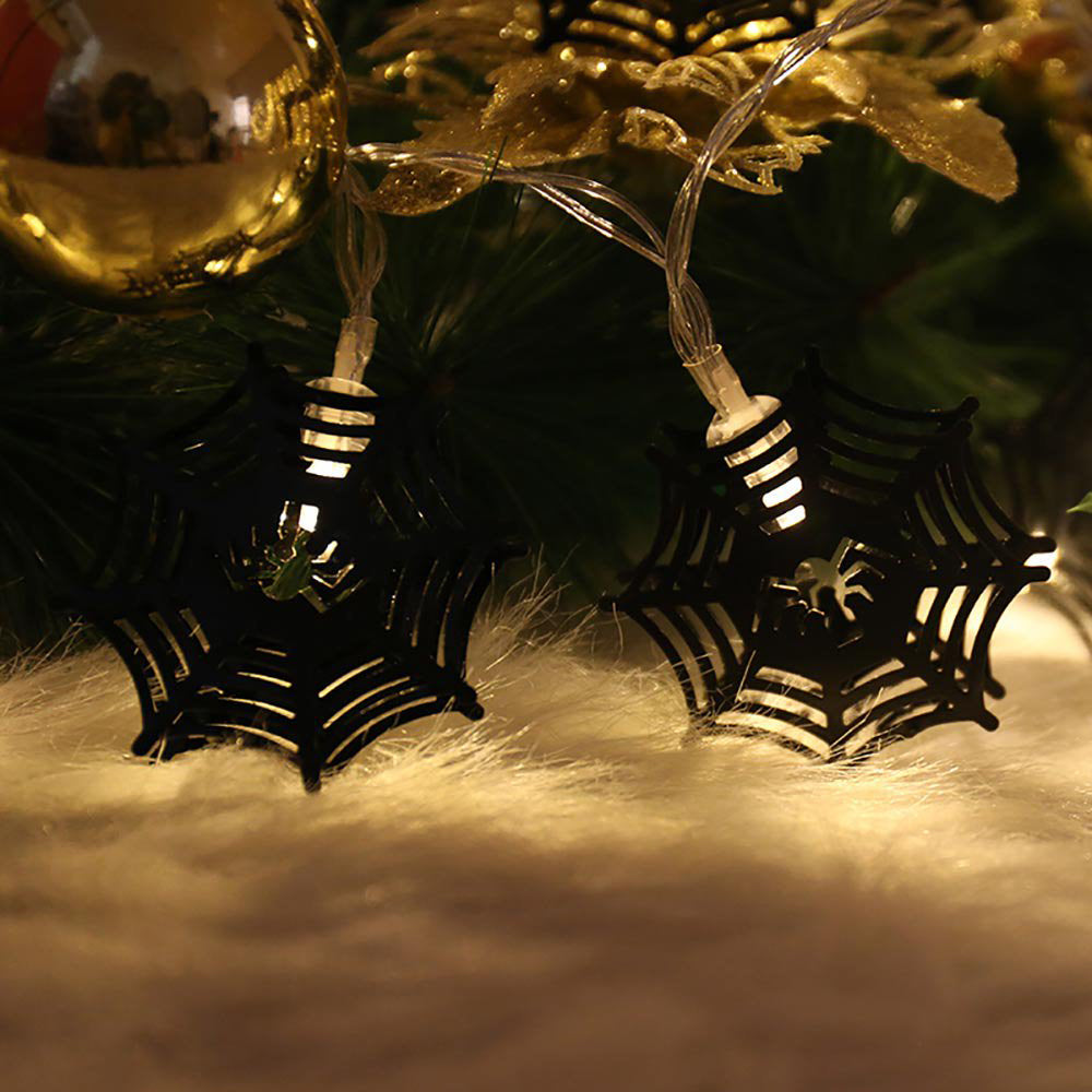 2Pcs 2M Halloween Spider Web String Light