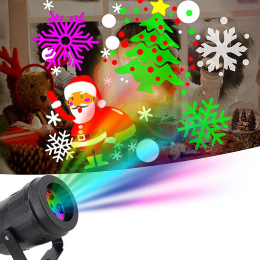 USB Powered Christmas Projector LED Light Rotating Stage Light with 16 Christmas Patterns
