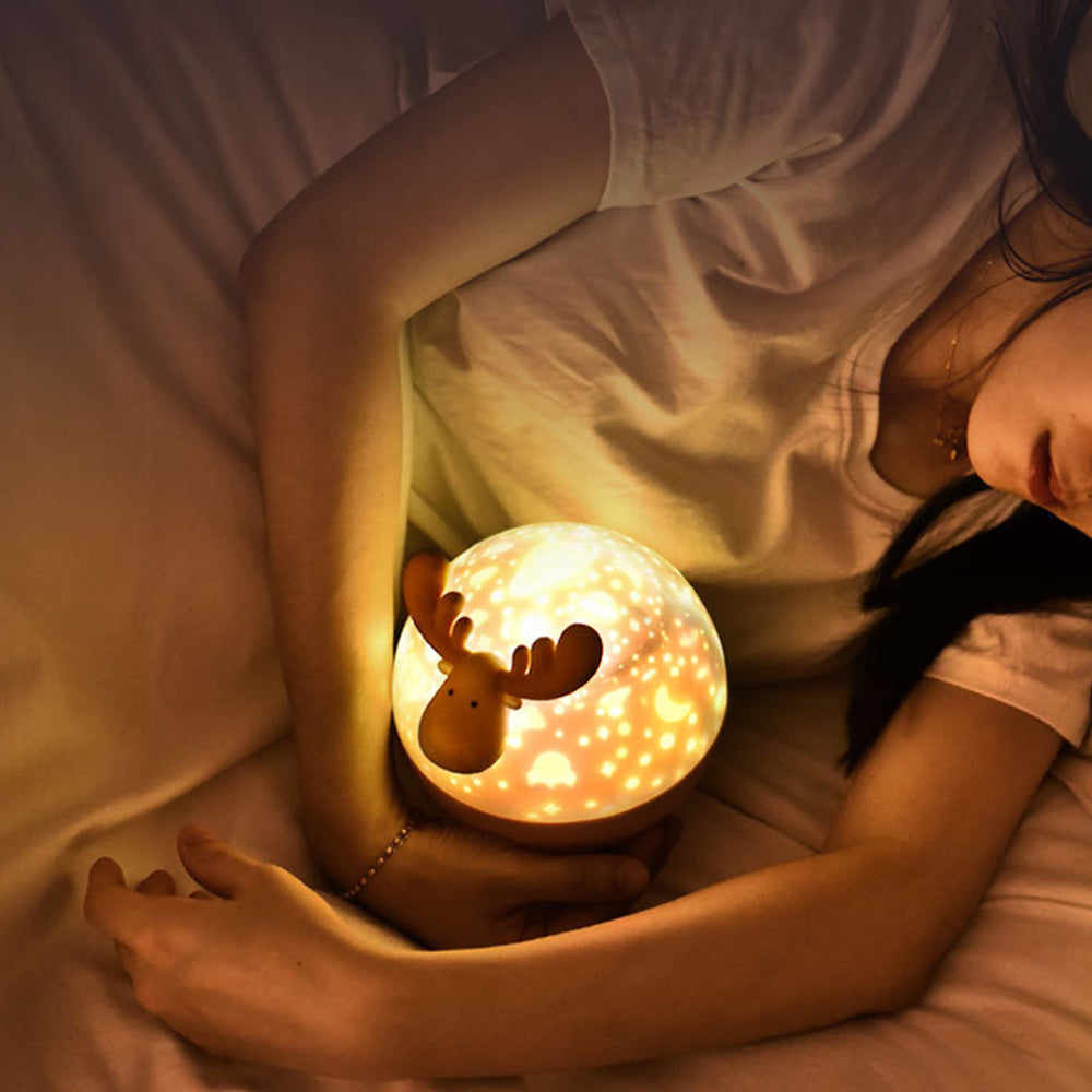 2X Deer Shaped Projector Night Light LED Starry Projector Lamp