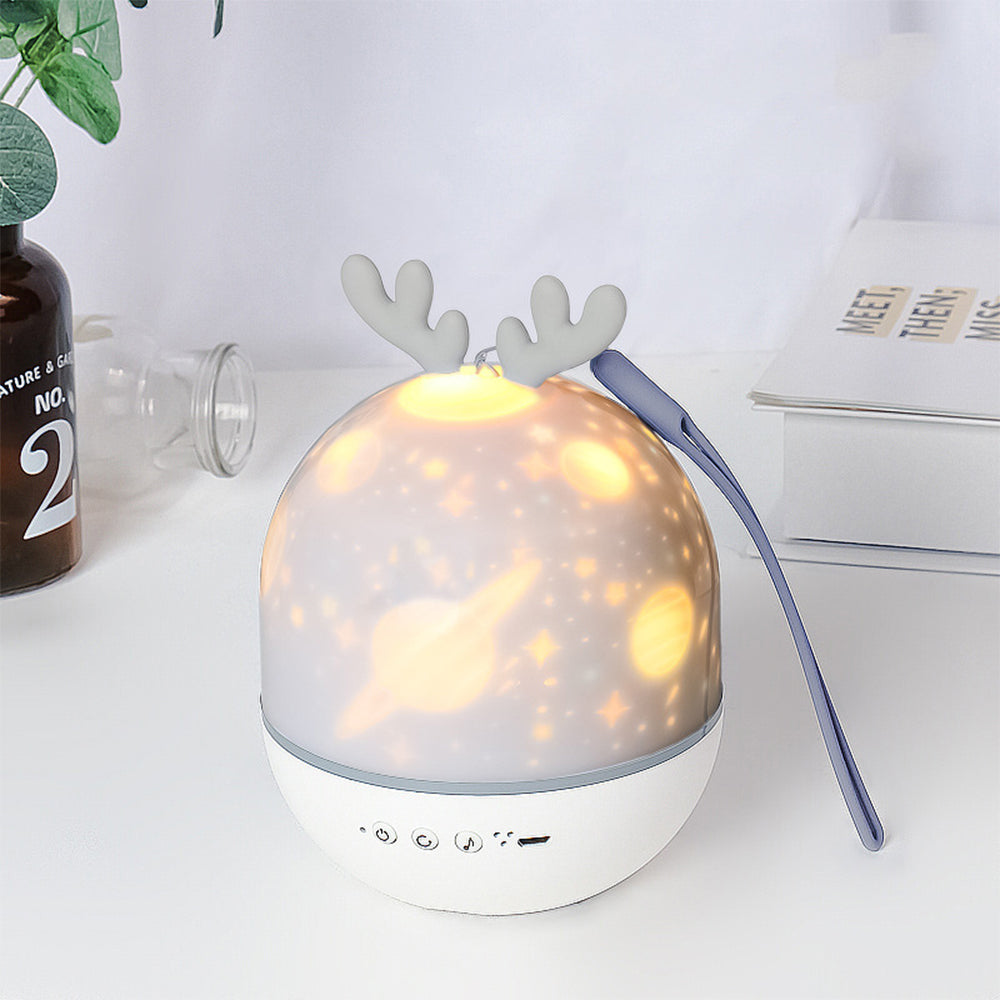 3 in 1 Rotating Projector Light Elk Music Box