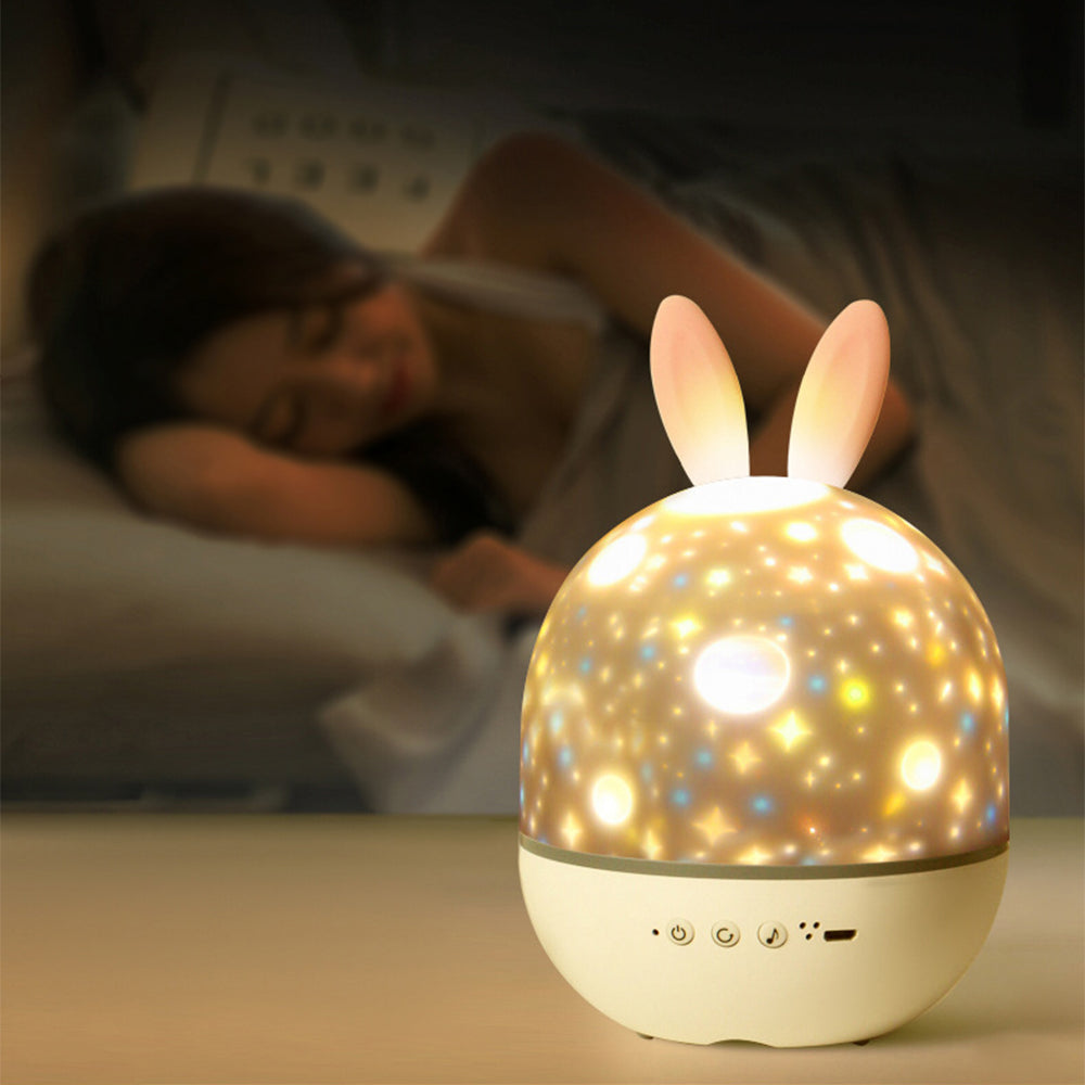 3 in 1 Rotating Projector Light Rabbit Music Box
