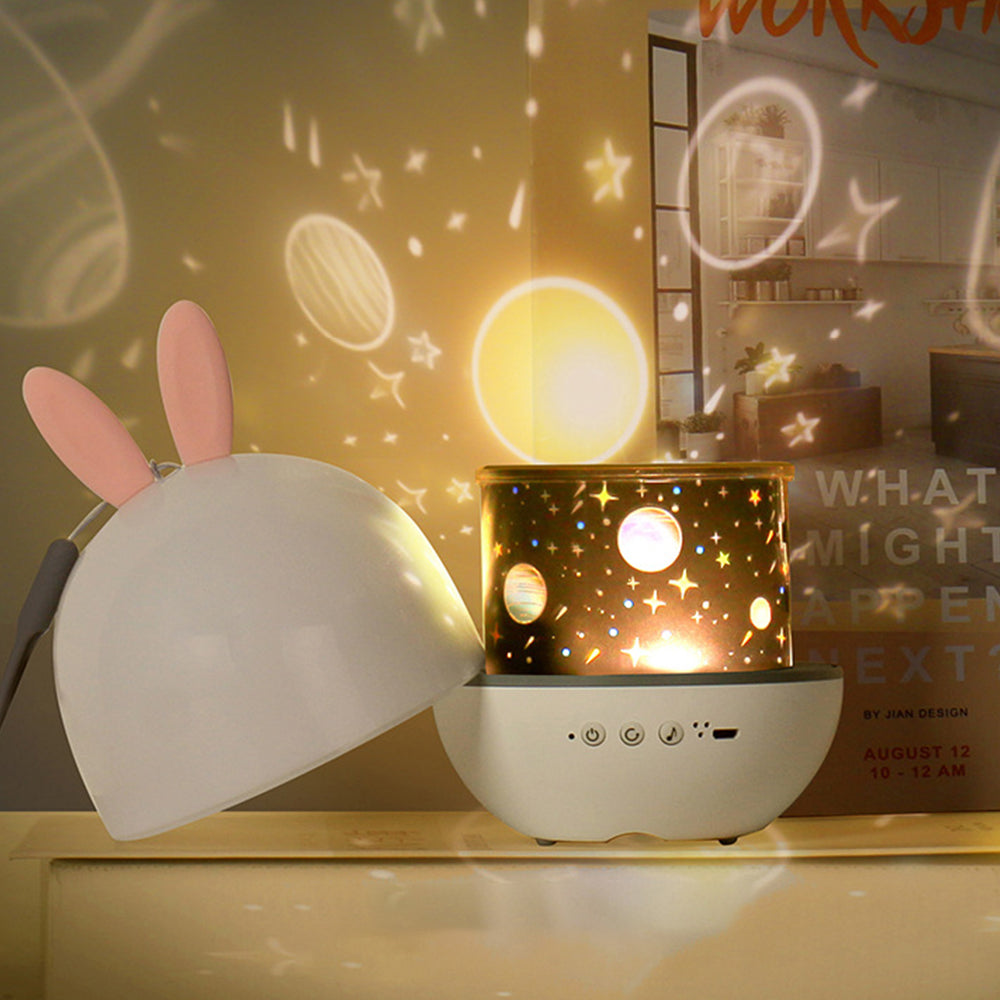 3 in 1 Rotating Projector Light Rabbit Music Box