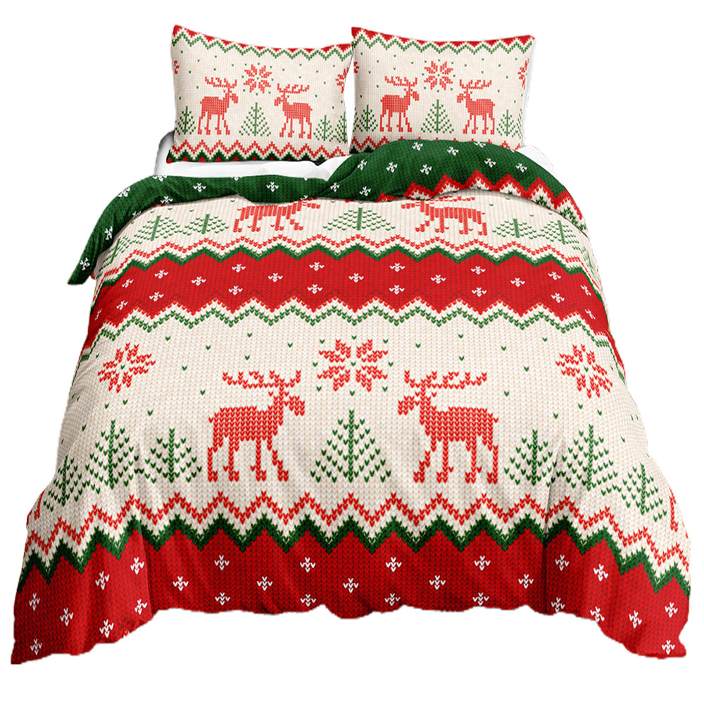 Christmas Double Size Quilt Cover Bedding Set Style 1