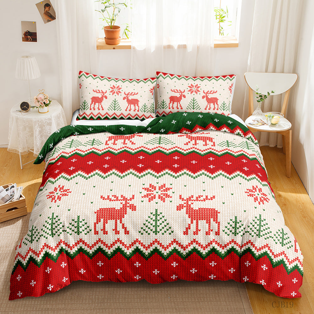 Christmas Double Size Quilt Cover Bedding Set Style 1