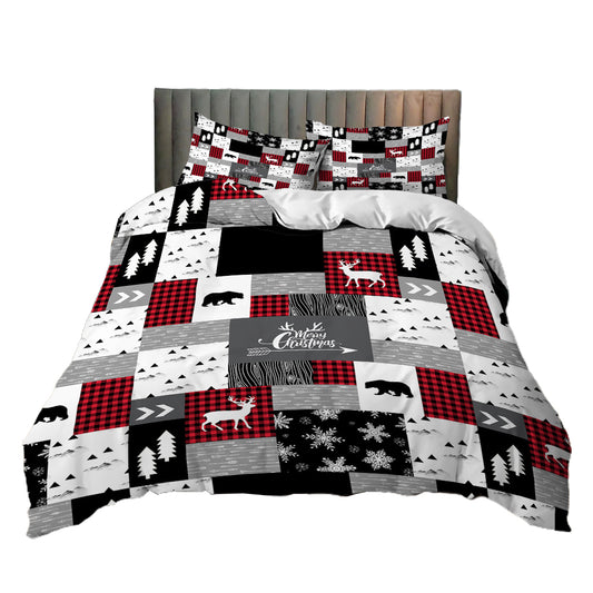 Christmas Queen Size Quilt Cover Bedding Set Style 2