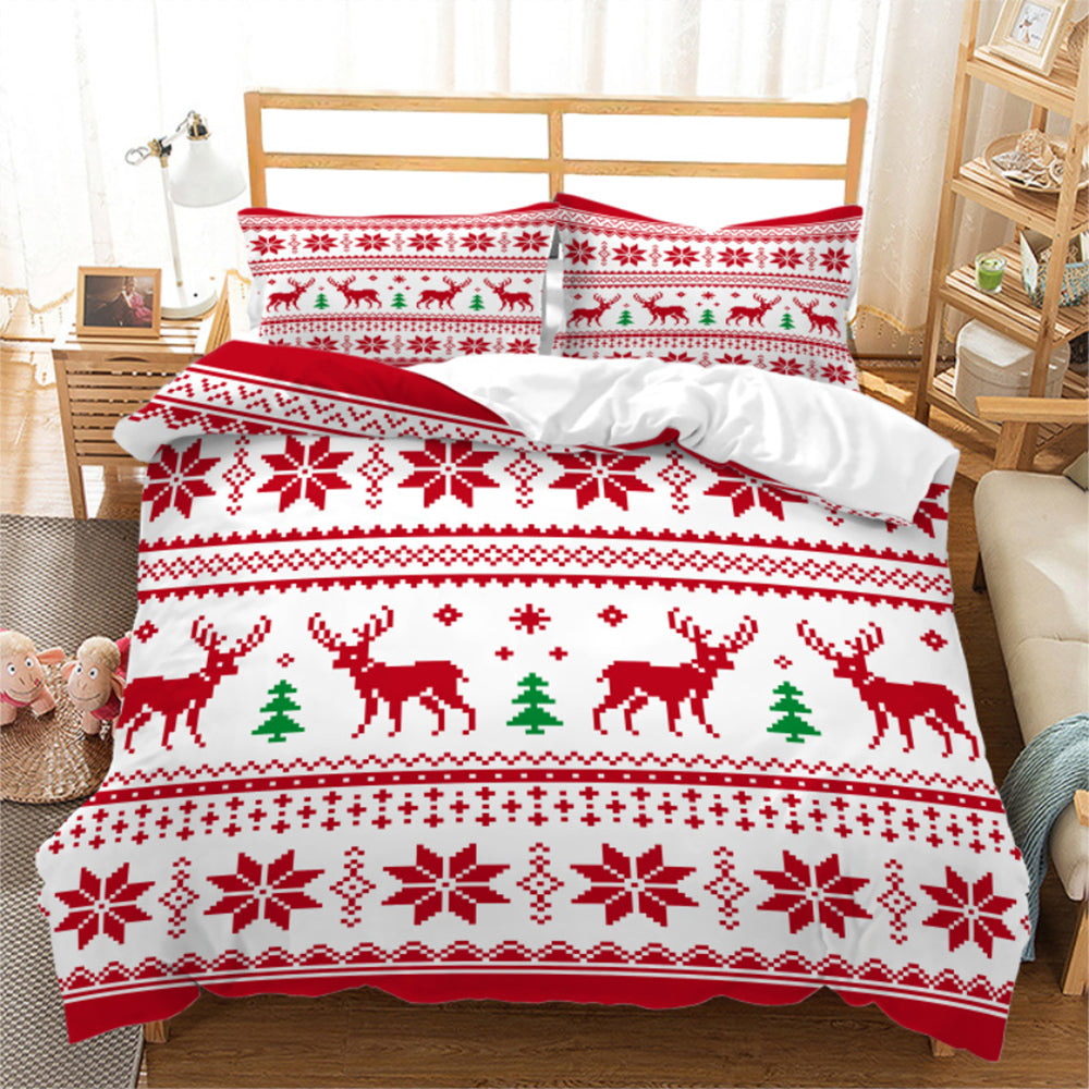 Christmas Single Size Quilt Cover Bedding Set Style 3