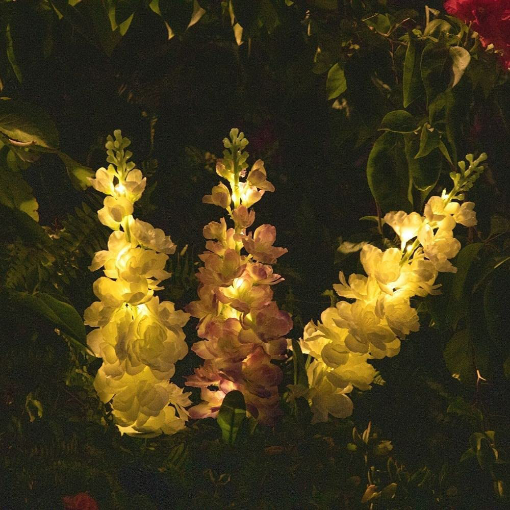 2Pcs Solar Hyacinth Flower Lights Garden Stake Lights