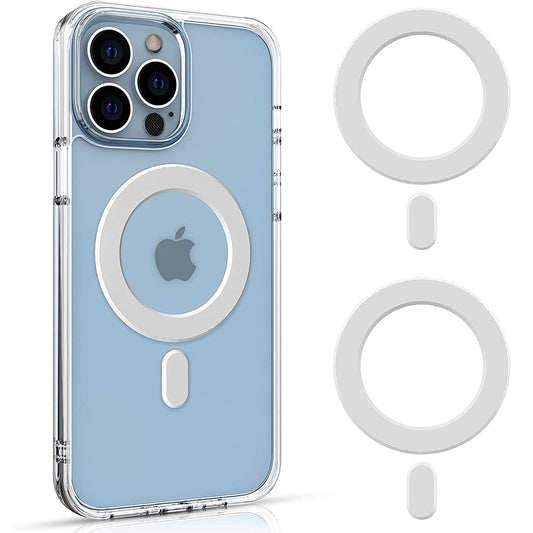 2Pcs Magnetic Universal Rings with Sticker for Magsafe Wireless Charger White