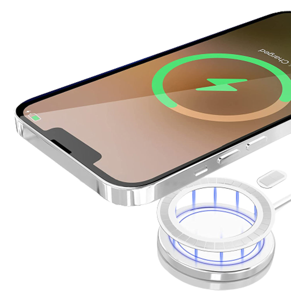 2Pcs Magnetic Universal Rings with Sticker for Magsafe Wireless Charger White