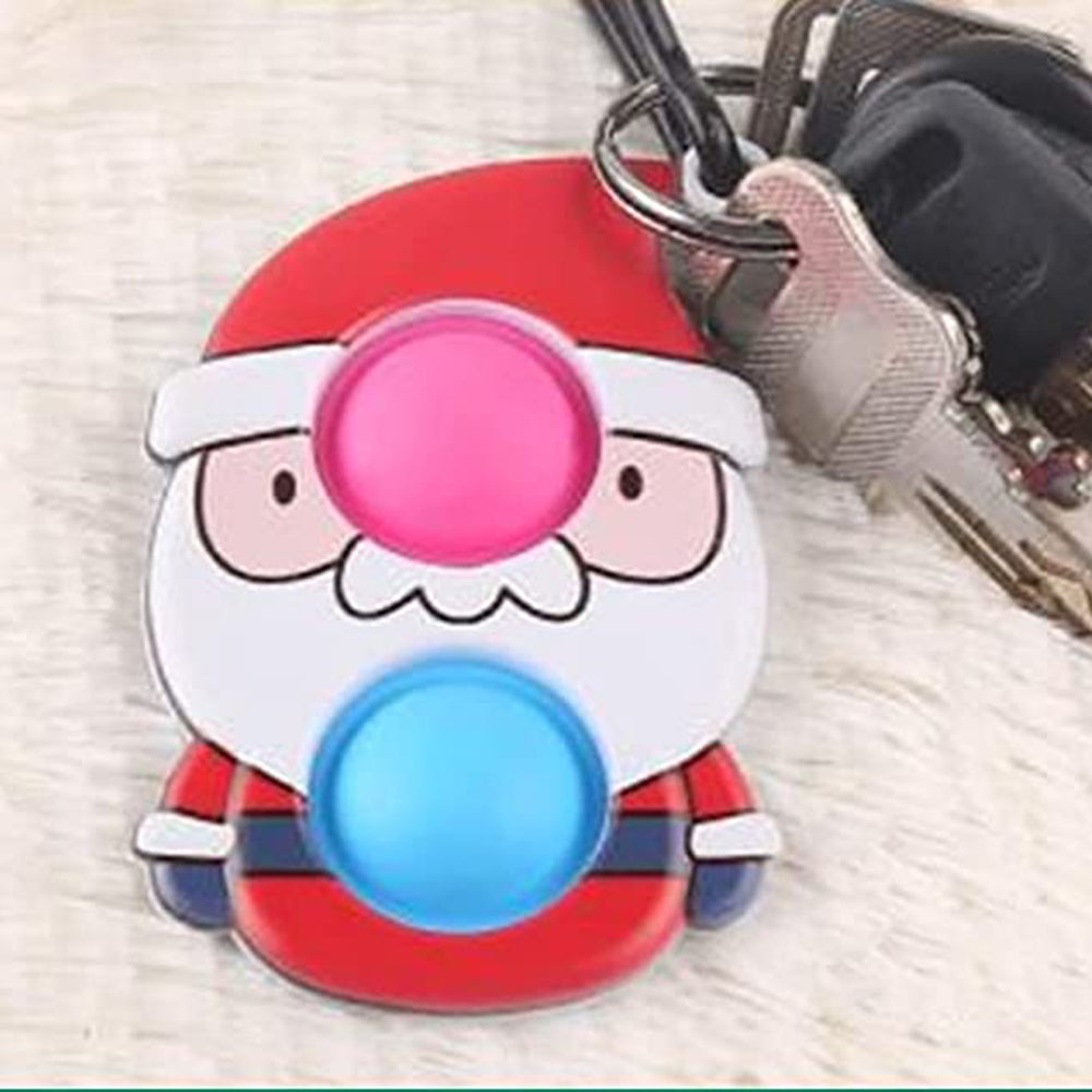 4Pcs Christmas Push Pop It Fidget Toys Keychain