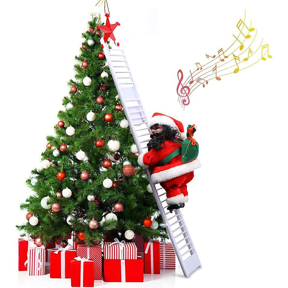 Christmas Electric Climbing Santa Claus Climbing Ladder Decor Style 4