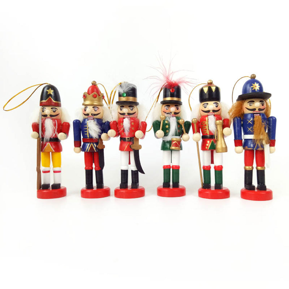 6Pcs Christmas Nutcracker Puppet Ornament