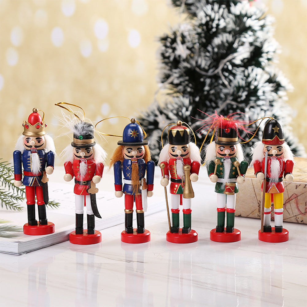 6Pcs Christmas Nutcracker Puppet Ornament