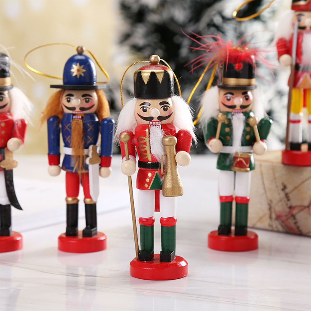 6Pcs Christmas Nutcracker Puppet Ornament