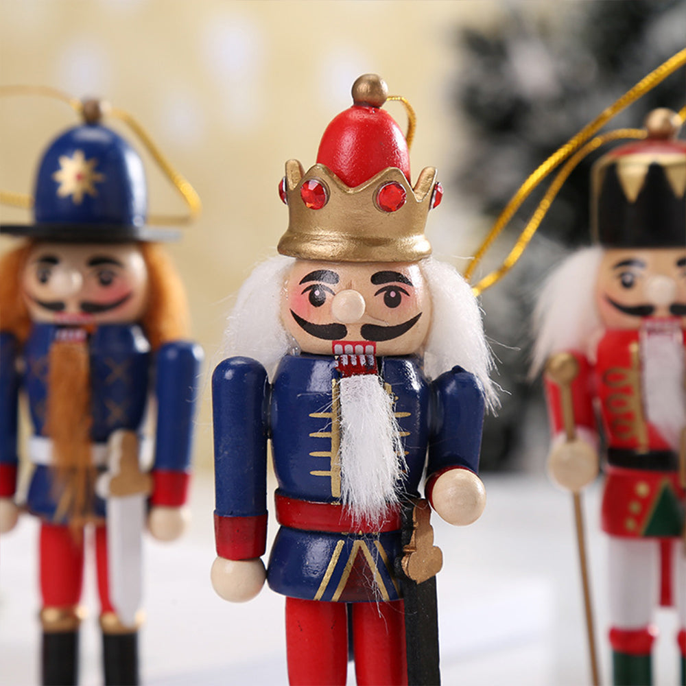 6Pcs Christmas Nutcracker Puppet Ornament