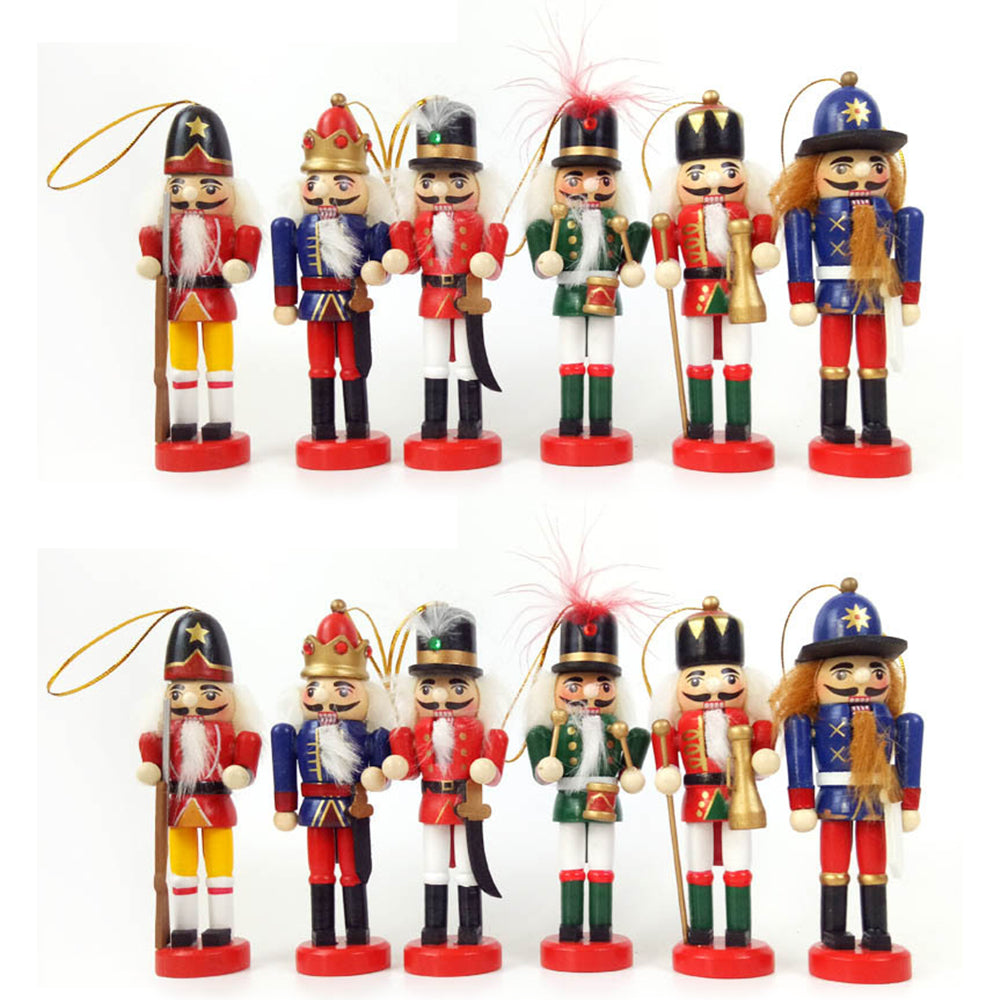 12Pcs Christmas Nutcracker Puppet Ornament