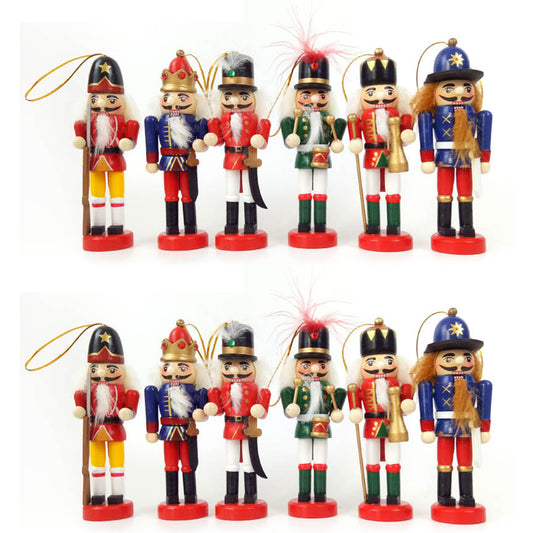 12Pcs Christmas Nutcracker Puppet Ornament
