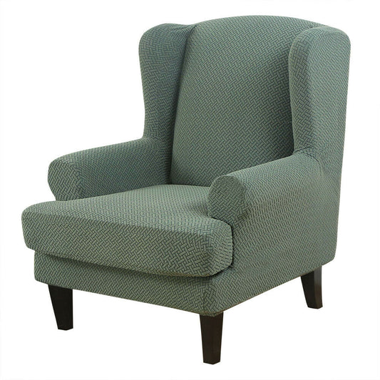 Wingback Chair Cover Stretch Armchair Wing Chair Slipcover Green